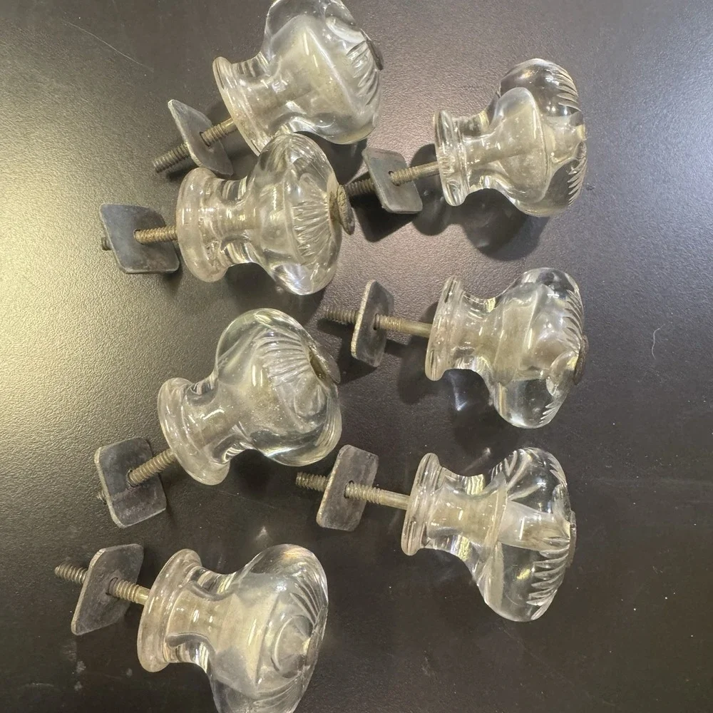 Vintage 2 Inch Round Glass Dresser Drawer Knobs 1.5